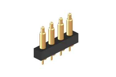 4pin带尾巴pogo pin连接器 4pin穿板弹簧针连接器