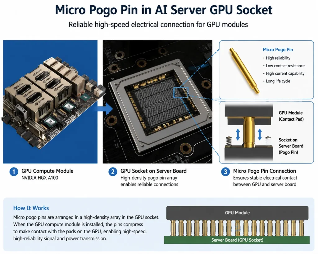 Micro pogo pin 在 AI服务器GPU Socket中的应用